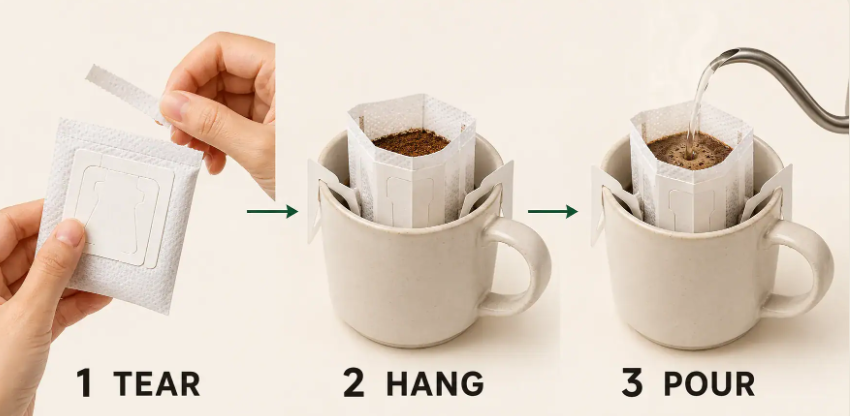 Germany Ground Coffee Drip Coffee Bag Packaging Machine for Consistent Single-Serve Filter Coffee