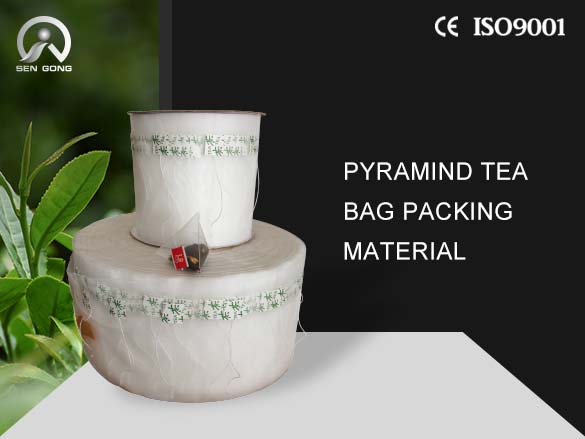Pyramid tea bag packing material